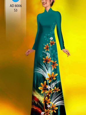 Vải áo dài hoa in 3D kiểu mới AD 8006 22 1594091615 746 Vai ao dai hoa in 3D kieu moi AD 8006
