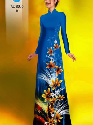 Vải áo dài hoa in 3D kiểu mới AD 8006 26 1594091615 765 Vai ao dai hoa in 3D kieu moi AD 8006