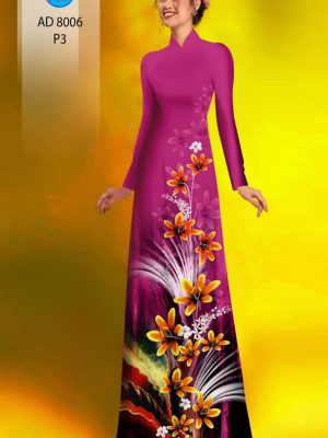 Vải áo dài hoa in 3D kiểu mới AD 8006 31 1594091616 912 Vai ao dai hoa in 3D kieu moi AD 8006