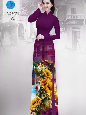 Vải áo dài hoa hướng dương kiểu mới AD 8021 28 1594719240 119 Vai ao dai hoa huong duong kieu moi AD 8021