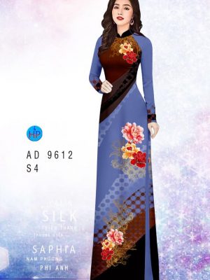 Vải áo dài hoa in 3D kiểu mới AD 9612 20 1594867699 375 Vai ao dai hoa in 3D thiet ke 2020 AD