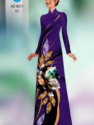 Vải áo dài hoa in 3D kiểu mới AD 8011 22 1594869870 409 Vai ao dai hoa in 3D kieu moi AD 8011