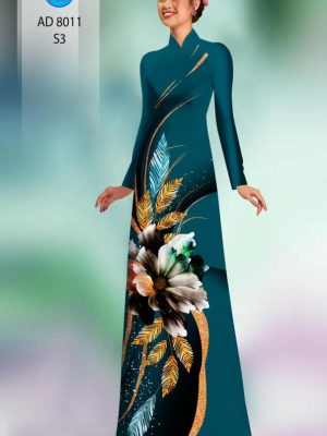 Vải áo dài hoa in 3D kiểu mới AD 8011 21 1594869870 870 Vai ao dai hoa in 3D kieu moi AD 8011