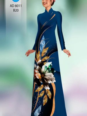 Vải áo dài hoa in 3D kiểu mới AD 8011 33 1594869872 959 Vai ao dai hoa in 3D kieu moi AD 8011