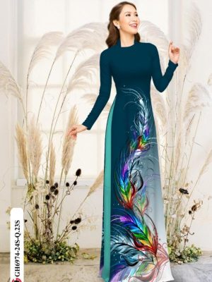 Vải áo dài lông công mới ra AD GH6974 26 1595040340 128 Vai ao dai long cong moi ra AD GH6974