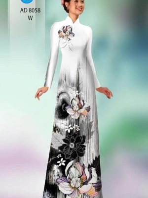 Vải áo dài hoa in 3D mới ra AD 8058 33 1595405065 3 Vai ao dai hoa in 3D moi ra AD 8058