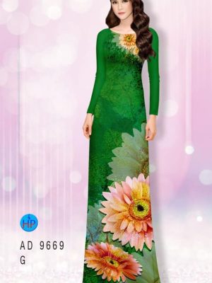 Vải áo dài hoa hướng dương kiểu mới AD 9669 24 1595408217 795 Vai ao dai hoa huong duong kieu moi AD 9669