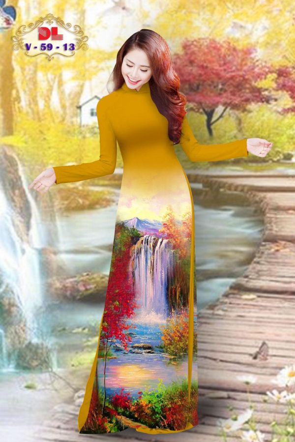 Vải Áo Dài Lụa Ngọc Mai Phong Cảnh kiểu mới AD DLV59 41 Vải Áo Dài Lụa Ngọc Mai Phong Cảnh kiểu mới AD DLV59