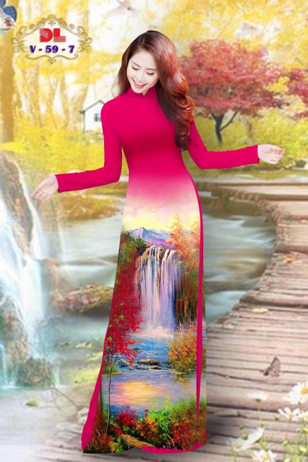 Vải Áo Dài Lụa Ngọc Mai Phong Cảnh kiểu mới AD DLV59 42 Vải Áo Dài Lụa Ngọc Mai Phong Cảnh kiểu mới AD DLV59
