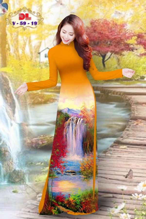 Vải Áo Dài Lụa Ngọc Mai Phong Cảnh kiểu mới AD DLV59 45 Vải Áo Dài Lụa Ngọc Mai Phong Cảnh kiểu mới AD DLV59