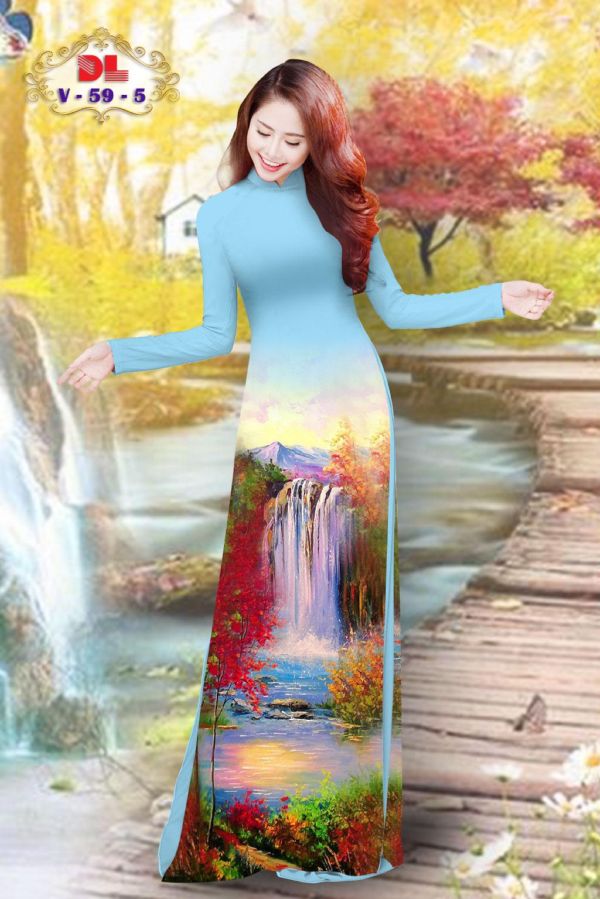 Vải Áo Dài Lụa Ngọc Mai Phong Cảnh kiểu mới AD DLV59 44 Vải Áo Dài Lụa Ngọc Mai Phong Cảnh kiểu mới AD DLV59
