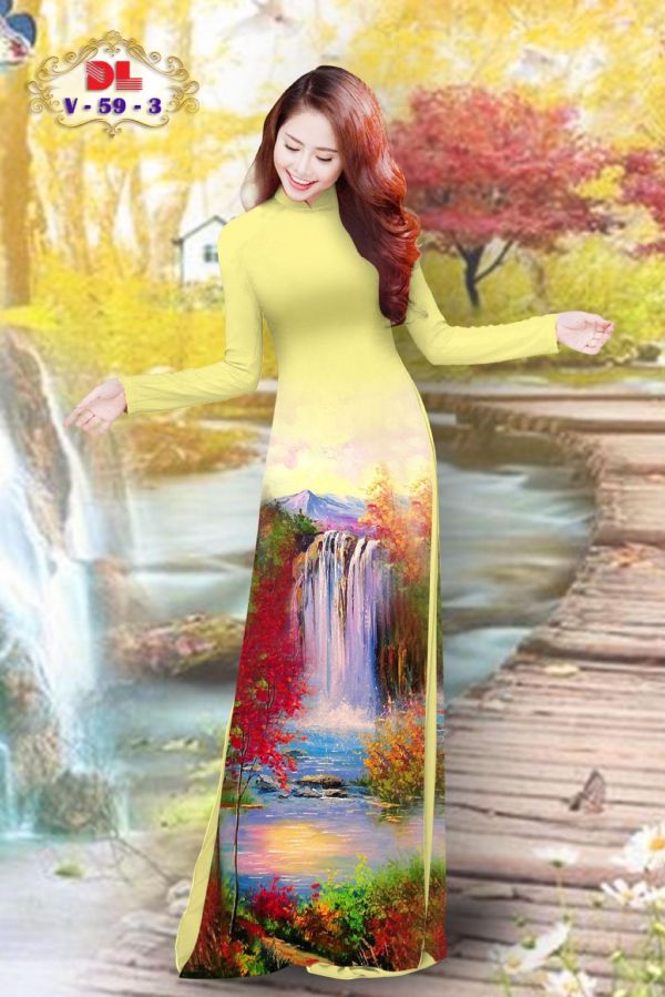 Vải Áo Dài Lụa Ngọc Mai Phong Cảnh kiểu mới AD DLV59 49 Vải Áo Dài Lụa Ngọc Mai Phong Cảnh kiểu mới AD DLV59