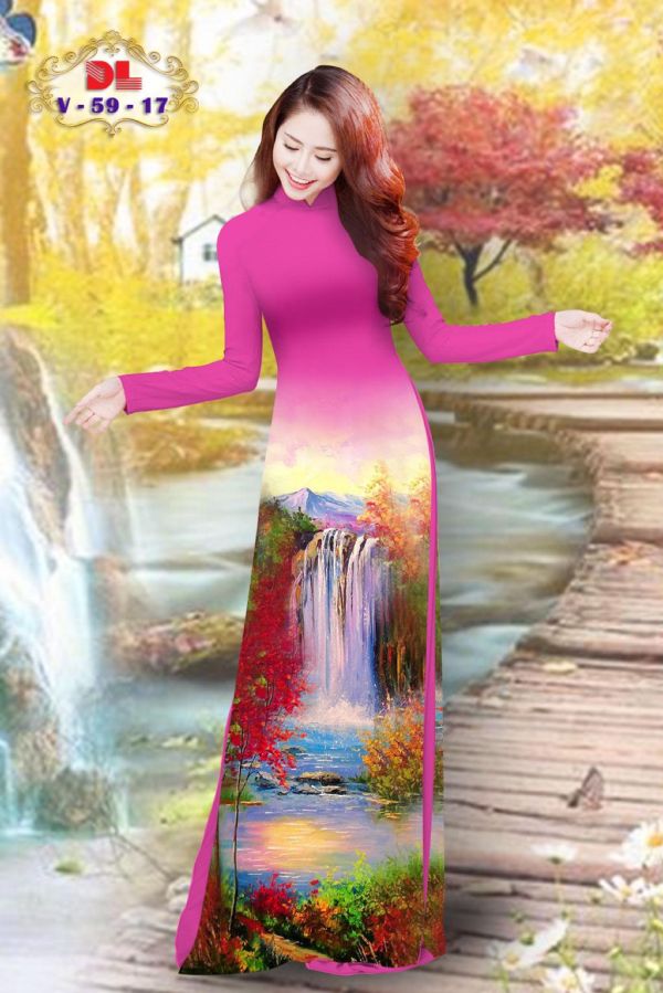 Vải Áo Dài Lụa Ngọc Mai Phong Cảnh kiểu mới AD DLV59 46 Vải Áo Dài Lụa Ngọc Mai Phong Cảnh kiểu mới AD DLV59
