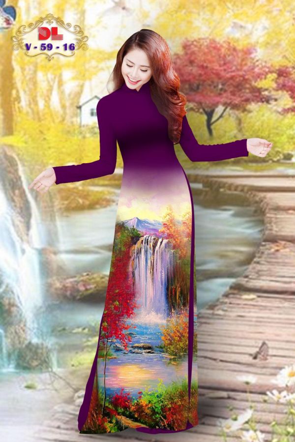 Vải Áo Dài Lụa Ngọc Mai Phong Cảnh kiểu mới AD DLV59 52 Vải Áo Dài Lụa Ngọc Mai Phong Cảnh kiểu mới AD DLV59