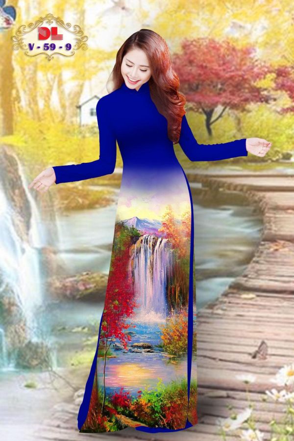 Vải Áo Dài Lụa Ngọc Mai Phong Cảnh kiểu mới AD DLV59 51 Vải Áo Dài Lụa Ngọc Mai Phong Cảnh kiểu mới AD DLV59