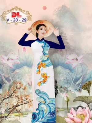 Vải Áo Dài Lụa Ngọc Mai Hình Cá Chép kiểu mới AD DLV20 55 1595436058 50 Vai Ao Dai Lua Ngoc Mai Hinh Ca Chep kieu