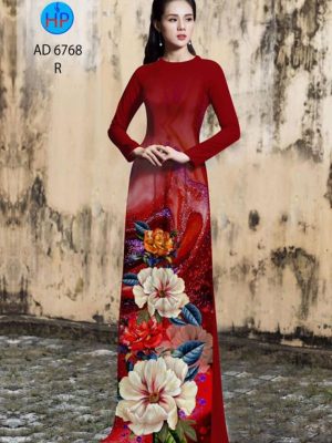 Vải áo dài hoa in 3D kiểu mới AD 6768 25 1595653833 468 Vai ao dai hoa in 3D kieu moi AD 6768