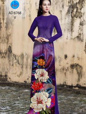 Vải áo dài hoa in 3D kiểu mới AD 6768 23 1595653833 677 Vai ao dai hoa in 3D kieu moi AD 6768