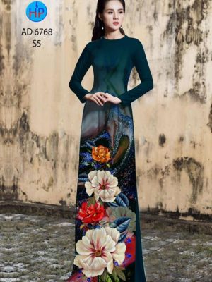 Vải áo dài hoa in 3D kiểu mới AD 6768 30 1595653834 783 Vai ao dai hoa in 3D kieu moi AD 6768