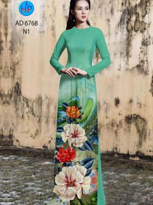 Vải áo dài hoa in 3D kiểu mới AD 6768 35 1595653835 855 Vai ao dai hoa in 3D kieu moi AD 6768
