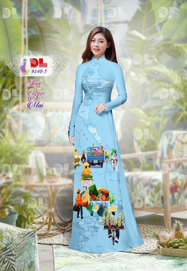 Vai Ao Dai Lua Ngoc Mai Ban Do Viet Nam