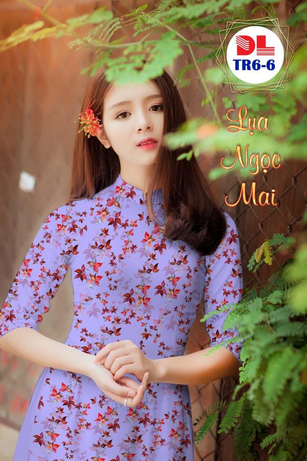 Vai Ao Dai Lua Ngoc Mai Hoa Deu thiet ke