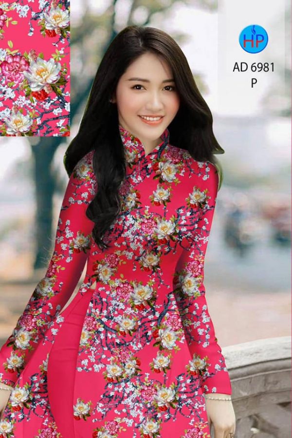 Vai ao dai hoa deu kieu moi AD 6981