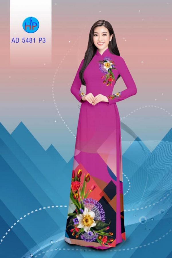 Vai ao dai hoa in 3D kieu moi AD 5481