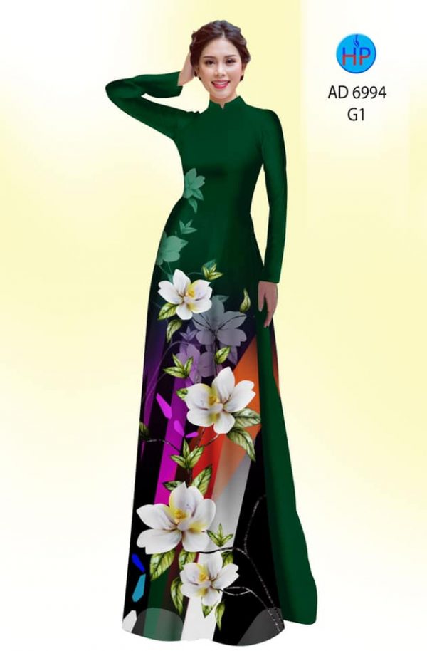 Vai ao dai hoa in 3D kieu moi AD 6994