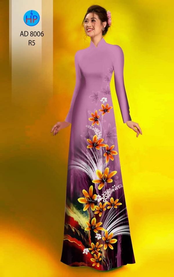 Vai ao dai hoa in 3D kieu moi AD 8006