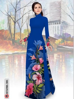 Vải áo dài hoa dâm bụt thiết kế 2020 AD HT6980 23 vai ao dai dep hoa 3d ton dang ngoc duoc tim nhieu 895183