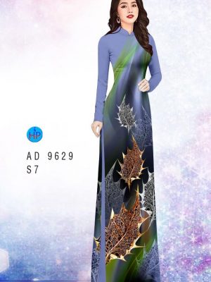Vải áo dài hình lá kiểu mới AD 9629 26 vai ao dai hinh la rat duyen cuc dep 135573