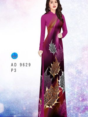 Vải áo dài hình lá kiểu mới AD 9629 21 vai ao dai hinh la vai ao dai my my cuc hot 125594