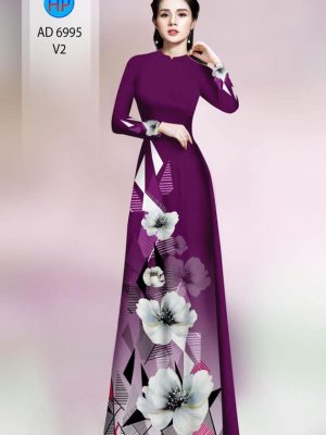 Vải áo dài hoa in 3D mới ra AD 6995 25 vai ao dai hoa 3d co truyen long lanh 16621