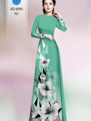 Vải áo dài hoa in 3D mới ra AD 6995 33 vai ao dai hoa 3d re cuc hot 176292