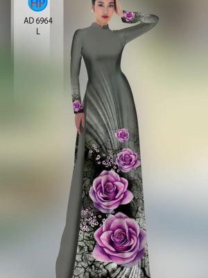Vải áo dài hoa hồng kiểu mới AD 6964 20 vai ao dai hoa hong co truyen chat luong 38464