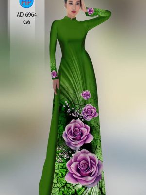 Vải áo dài hoa hồng kiểu mới AD 6964 29 vai ao dai hoa hong dang ngoc cuc hot 168415