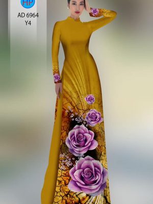 Vải áo dài hoa hồng kiểu mới AD 6964 30 vai ao dai hoa hong rat duyen da dang 184179