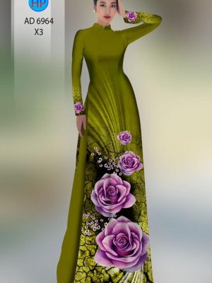 Vải áo dài hoa hồng kiểu mới AD 6964 27 vai ao dai hoa hong rat re doc dao 108484