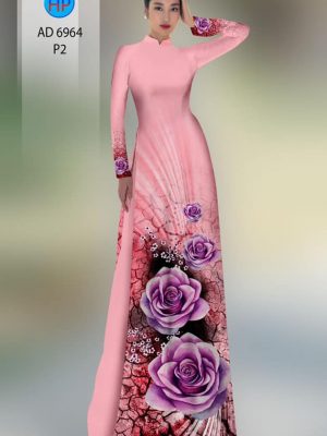 Vải áo dài hoa hồng kiểu mới AD 6964 22 vai ao dai hoa hong re ua thich 98432