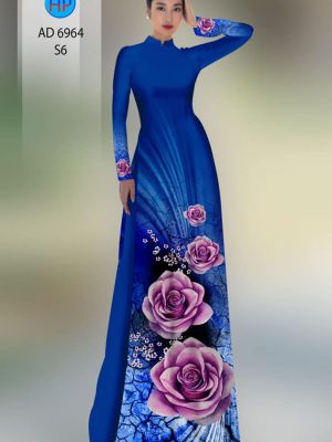 Vải áo dài hoa hồng kiểu mới AD 6964 31 vai ao dai hoa hong shop my my gia tot 384105