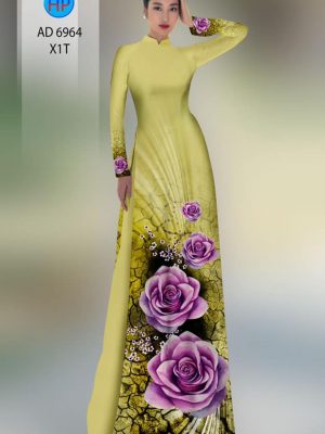 Vải áo dài hoa hồng kiểu mới AD 6964 32 vai ao dai hoa hong shop my my mau moi 184294