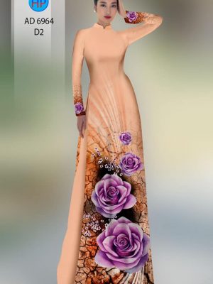 Vải áo dài hoa hồng kiểu mới AD 6964 35 vai ao dai hoa hong ton dang ngoc mau moi 784159