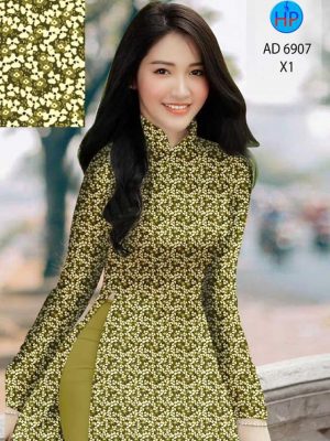 Vải áo dài hoa nhí mới ra AD 6907 37 vai ao dai hoa nhi co truyen phong cach 182397