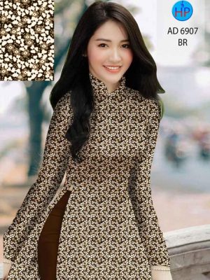 Vải áo dài hoa nhí mới ra AD 6907 34 vai ao dai hoa nhi duyen dang nam nay 523180