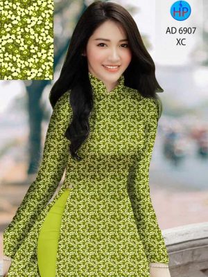 Vải áo dài hoa nhí mới ra AD 6907 27 vai ao dai hoa nhi gia re cuc dep 192382