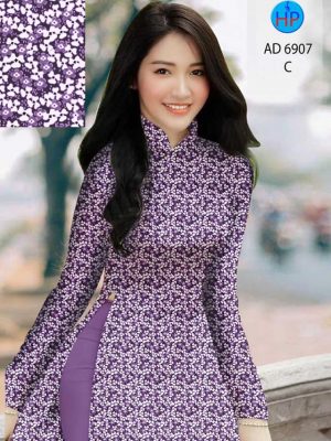Vải áo dài hoa nhí mới ra AD 6907 33 vai ao dai hoa nhi gia re phong cach 123175