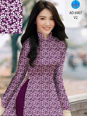 Vải áo dài hoa nhí mới ra AD 6907 28 vai ao dai hoa nhi rat re da dang 32319