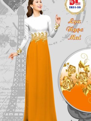 Vải Áo Dài Lụa Ngọc Mai Hoa Hồng Vàng kiểu mới AD DLTR51 49 1596442157 375 Vai Ao Dai Lua Ngoc Mai Hoa Hong Vang kieu