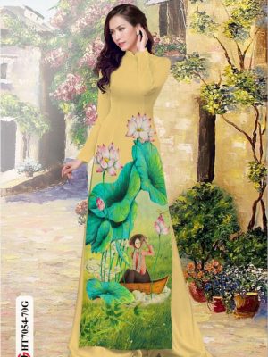 Vải áo dài hoa sen và cô gái mới ra AD HT7054 17 1596515726 675 Vai ao dai hoa sen va co gai moi ra